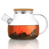 CnGlass Glass Teapot Stovetop Safe,30.4oz Clear Tea pot with Removable