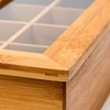 Relaxdays Bamboo Box with 8 Compartments Bag Caddy Wooden with