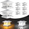 EXCMARK 4x4 Solar Post Cap Lights, 8 Pack Fence Deck