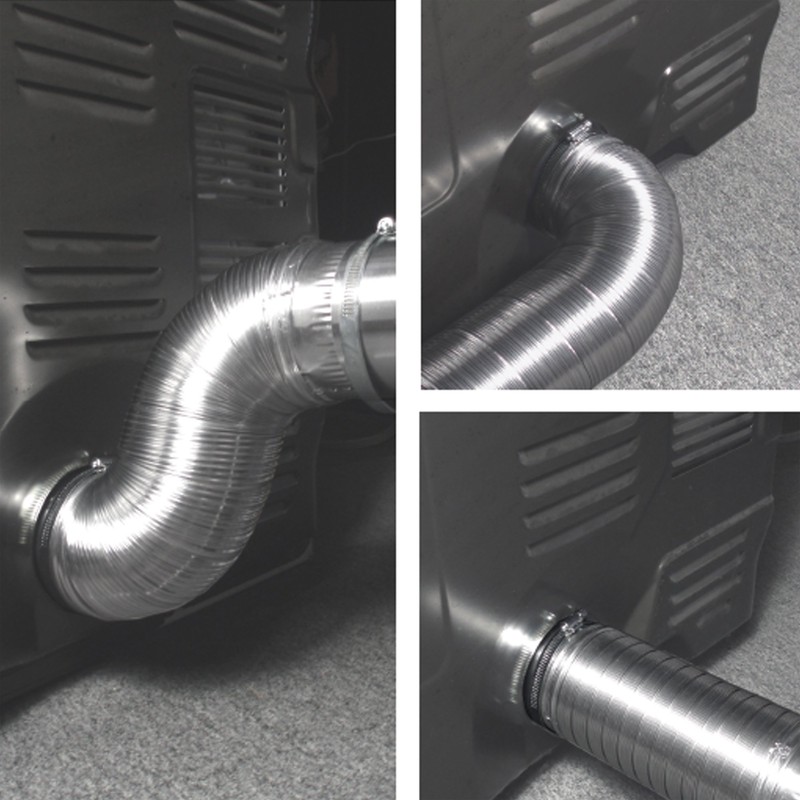 Deflecto Semi Rigid Aluminum Duct with Attached Connectors, Silver, 4"