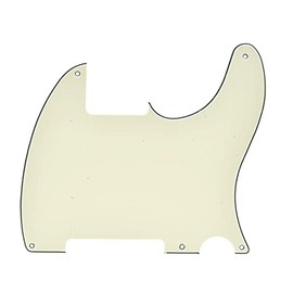Dopro 5 Hole Tele Blank Guitar Pickguard Scratch Plate Fits Fender Telecaster Esquire Age White 3 Ply