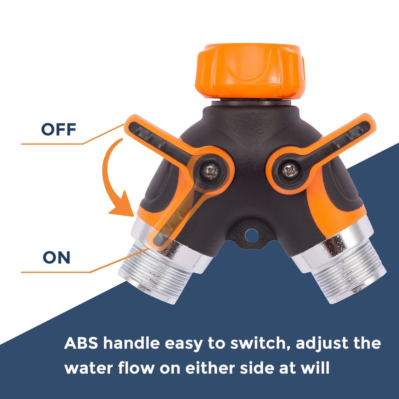 Giraffe Tools 2-Way Hose Splitter with Shut-Off Valves, Heavy Duty