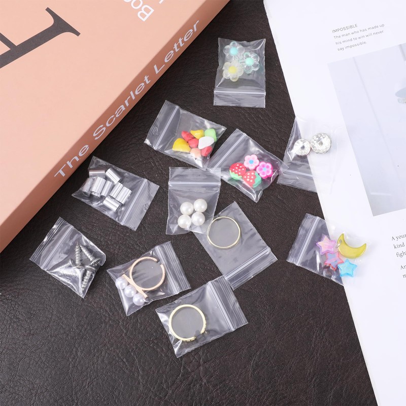 100 Pcs Mini Zip Bags 1" x 1" Small Plastic