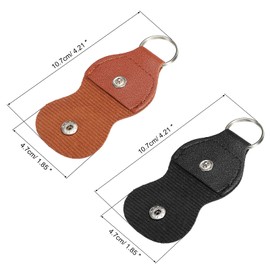 sourcing map Plectrum Holder Case Faux Leather Black and Brown for Guitar Pack of 2, Black / Brown, Classic