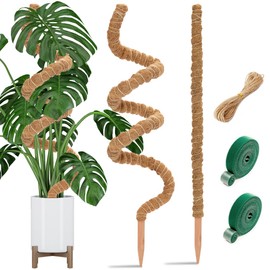 Aileem Moss Poles 122cm 63cm Pack of 2 Bendable Moss Poles Climbing Plant Coir Totem Pole Plant Holder for Pull Potted Plants Grow Up