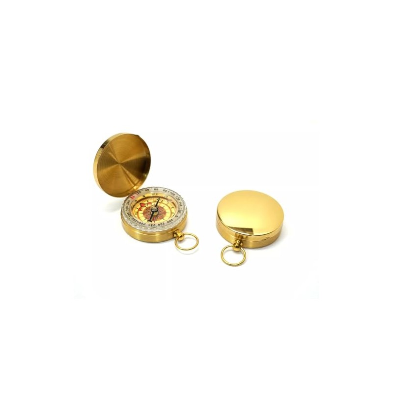 Vintage Brass Style Compass Pocket Army Military Retro Outdoor Hiking