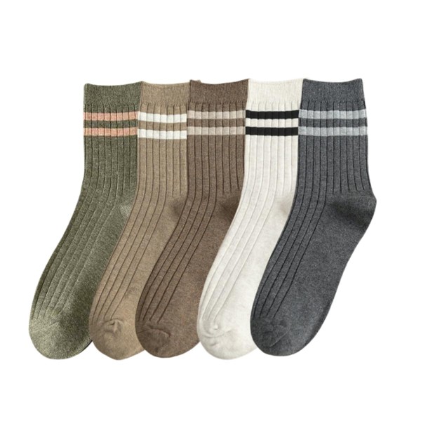 Mens Cotton Socks 5 Pack, Calf Socks for Men, Ankle