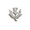 Tartancity Scottish Highland Thistle Cap Badges/Glengarry Hat Badge Pin Silver/Military