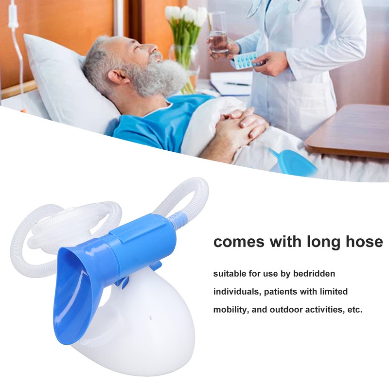 Male Urine Bottle 2000ml Ergonomic Large Opening Strong Plastic Large