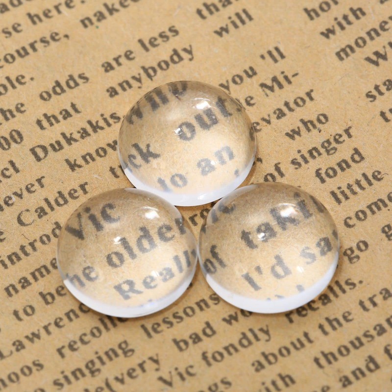 ガラスカボション 円形 ラウンドビーズ DIY ハンドメイド ジュエリー用 透明ドーム 拡大レンズ効果 アクセサリーパーツ 半球