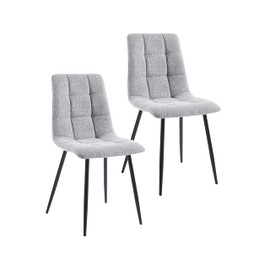 Porthos Home Tomas Dining Chairs Set of 2, Soft Fabric Upholstery with Biscuit Tufts, Sturdy Powder Coated Steel Legs, Space-Saving Armless Design to Suit Every Dining Room and Kitchen