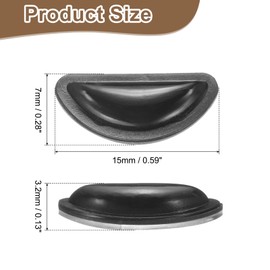 HARFINGTON 5 Pairs Eyeglass Nose Pads 3.2mm Thickness Silicone Adhesive Anti-Slip Glasses Nose Grips Air Bag D-shaped Glasses Nose Pads for Plastic Frames Glasses Sunglasses, Black