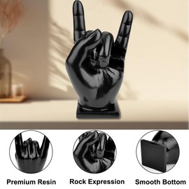 DASIAUTOEM Drumstick Holder, Creative Rock Hand, Drumstick Holder Hand, Drum Kit Accessories, Decoration Drumstick Display Show Stand Creative Gifts for Drummers, Black, Resin