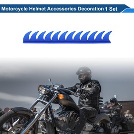 REPAIROCK Motorcycle Helmet Accessories Decoration Toothed Comb Head for Motorcycle Bicycle Skiing Helmets Blue Plastic PU Glue 1 Set