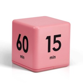 Weewooday Cube Timer, Gravity Sensor Flip Timer for ADHD Productivity, Classroom Kitchen Study Workout Cooking Desk Timers for Time Management, 15 20 30 60 Minutes Countdown Tool(Pink)