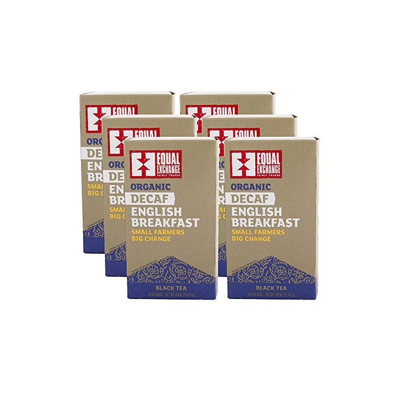 Equal Exchange Organic Decaf English Breakfast Tea, 20-Count (Pack of