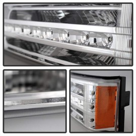 ACANII - For 2003-2006 Chevy Silverado 1500 2500 3500 Chrome Housing LED Parking Lights Bumper Signal Lamps Left+Right