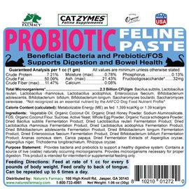 Catzymes Feline Probiotic Paste Oral Palatable Live Microorganisms 2 Billion CFU/gm (30 Gram)