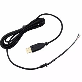 Razer Deathadder 3500 Dpi Replacement Braided Cable/PTFE White Skates Feet - Cable