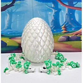 Dragon 3D Printed Dragons with Egg, Articulated Mother & Baby Mushroom Dragon Toy