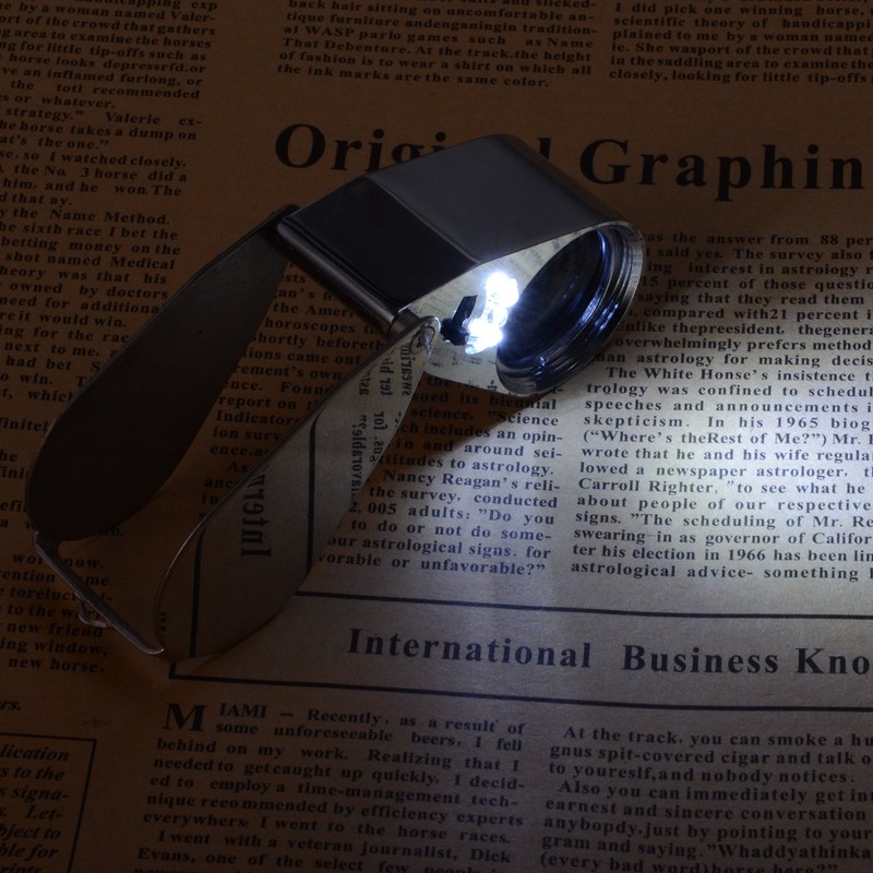 40X Full Metal Illuminated Jewelry Loop Magnifier, XYK Pocket Folding