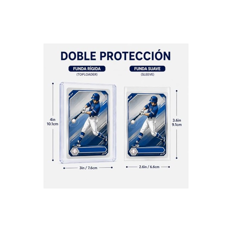 200 PIEZAS, Fundas para Tarjetas Coleccionables, Top Loaders Compatibles con
