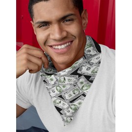 Motique Accessories Set of 3 Large Cotton Bandanas - Dollar Bill Print