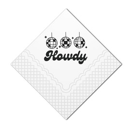 Geloar Howdy Cocktail Napkins, 50 Pack Howdy Howdy Howdy Paper Cocktail Napkins for Western Cowgirl Disco Last Rodeo Nashville Bachelorette Bridal Shower Table Decorations 2-Ply, 5x5 Inches