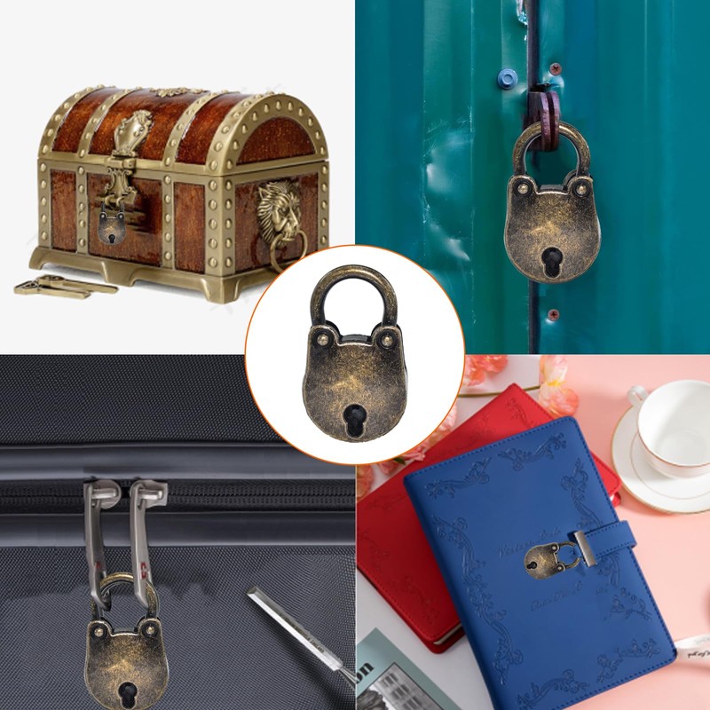 Aifeier ET 2 Pieces Mini Vintage Locks Small Bear-Shape Padlock