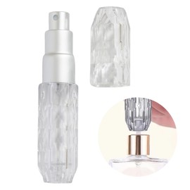 SIXDAWANJIA Refillable Travel Perfume Bottle, 5ML Portable Perfume Spray Dispenser for Women Men, Leak-Proof Rhombus Design Travel Size Perfume Atomizer for Purse Pocket (Silver)