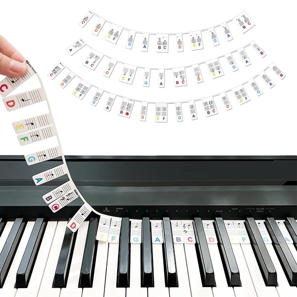 Piano Keyboard Stickers, Removable Piano Keyboard Music Labels, 88 Keys