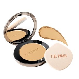 Timephoria Base Maquillaje Polvo Timeless Optima Alta Cobertura Acabado Matte Blur 16h Control Brillo Compacto Piel Grasa Acné Aplicador Cara 03w