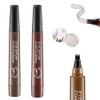 QUROXO Nexavale Eyebrow, Nexavale Magic Eyebrow Enhancing Pen, Lumierez Micro Fork Tip Precise Brow Pen, 4 Tipped Precise Waterproof Natural Brow Pen (Red brown)