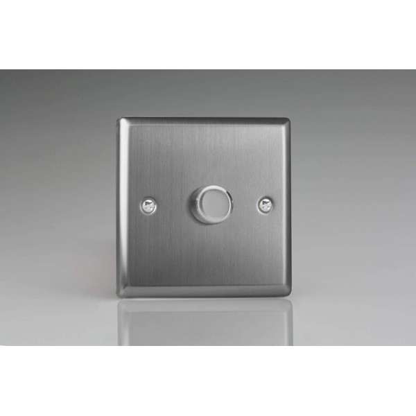 Varilight JTP401 Classic Brushed Steel 1 Gang 2-Way Push-On/Off LED