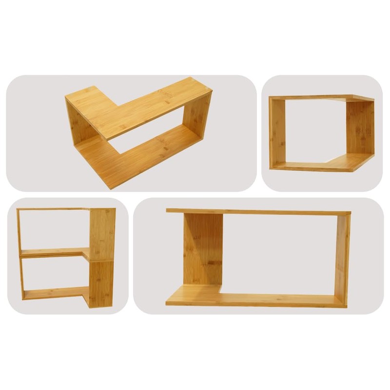 Hapii Floating Sturdy Unique Corner Wall Shelf - Space-Saving, Eco-Friendly