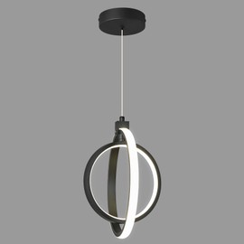 BNHHLZ Modern LED Chandelier Black Ring Pendant Light Fixtures 4000K Dimmable Height Adjustable Pendant Lighting for Dining Room Kitchen Island Bedroom Living Room Foyer（1-Pack）