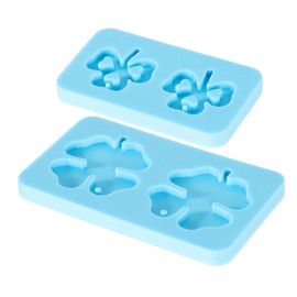 DOITOOL 2pcs Earring Pendant Mold Flexible Dangle Molds for DIY Jewelry Craft Non Stick and Reusable Earring Making Kit with Jewelry Rack for