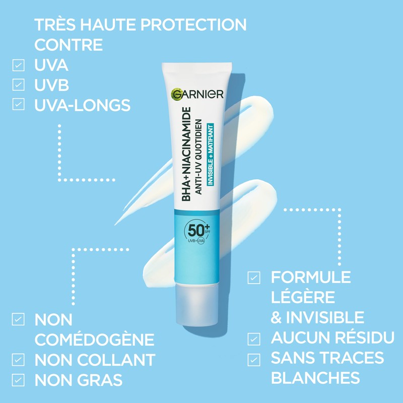 Garnier Invisible + Matt Anti-Impurities Fluid with SPF 50+, for