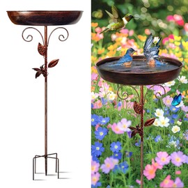 Yeqqzq Metal Bird Bath for Outside, Detachable Birdbaths for The Garden Clearance, Vintage Freestanding Birdbaths & Birdfeeder, Bird Baths Feeder Bowl for Outdoors Garden Patio Yard Lawn Decor