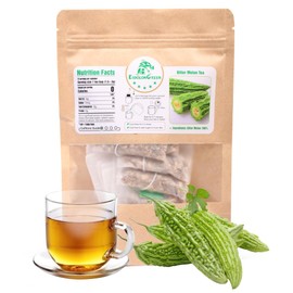 EidolonGreen [China Medicinal Herb] Bitter Melon Tea Bag, Organic Pure Bitter Melon Herbal Tea.100% Natural & Pure Bitter Melon.Bitter Melon Fruit Tea. (Kugua,苦瓜,여주) No Sugar, No Caffeine, No Gluten, Vegan.Non-GMO, 15 Bleach-Free Tea Bags