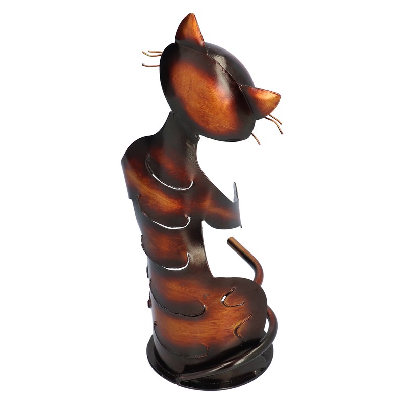 Cat Shaped Wine Rack Metal Sculpture Shelf Practical Sculpture Home