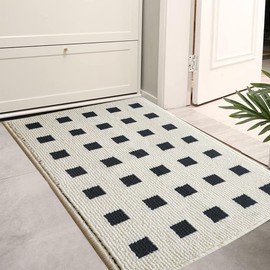 TOMEX Door Mat Indoor Outdoor Doormat, 2024 Upgraded Non-Slip Floor Mat, Welcome Mat for Home, Garden, Garage（20” x 32” /50 x 80cm, White）