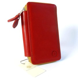 SONNENLEDER - hochwertiges Schuletui "BOSSE" Farbe: Rot *Echtes Leder*