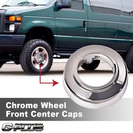 G-PLUS Front Wheel Center Cap 1 Piece Compatible with 1994-2008 4WD Van E150 E250 E350 F250 F350 Chrome Hub Cap