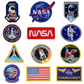 Pack of 12 astronaut patches, iron-on astronaut patch for NASA
