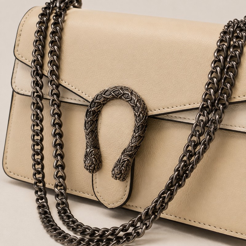 Snake Pattern Crossbody Shoulder Bag for Women – Retro Chain