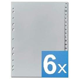 5 STAR 5-Star Buchstabenregister "A-Z" DIN A4, volle Höhe, grau (6)