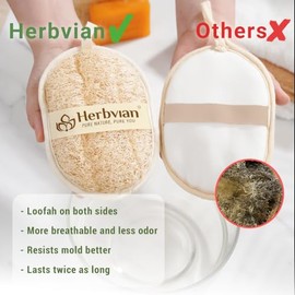 almohadillas exfoliantes de lufa natural vietnamita, esponja de ducha de lufa 100% vegetal, esponja de baño de lufa para mujeres y hombres, 2 unidades