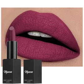 Mynena Dark Bullet Matte Lipstick | Lightweight Super Soft Dry Finish Lip Bar | Cruelty-Free Vegan Sensitive Skin Safe | High Pigment Longwear Lip Stick | Divine