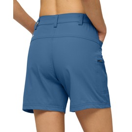 Willit - Pantalones Cortos de Golf para Mujer, de 7 Pulgadas, elásticos, con Bolsillos Tipo Cargo, Resistentes al Agua, al Aire última intervensión, Verano, Azul (Blue Ashes), XX-Large